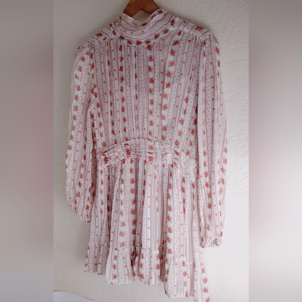Anthropologie Let Me Be Floral High-Neck Mini Dress - Picture 7 of 11